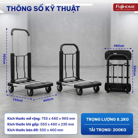 Xe đẩy gấp gọn đa năng Fujihome HTM-200