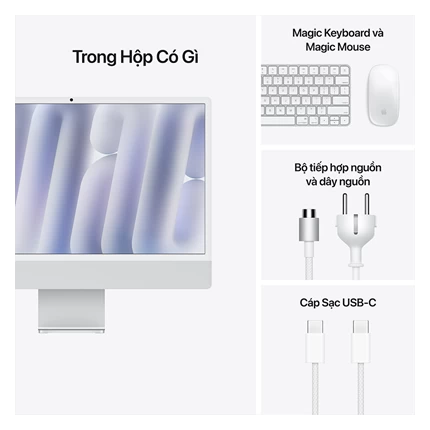 APPLE IMAC M4 (10C CPU/10C GPU/24GB RAM/512GB SSD/MÀN HÌNH 24