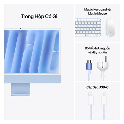 APPLE IMAC M4 (10C CPU/10C GPU/24GB RAM/512GB SSD/MÀN HÌNH 24