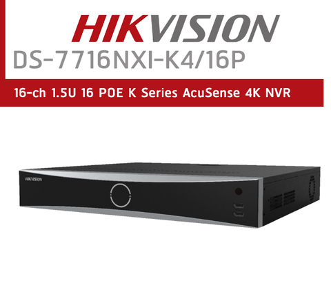 Đầu ghi hình ECO K SERIES ACUSENSE NVR 16 kênh - 4 ổ cứng - DS-7716NXI-K4/16P
