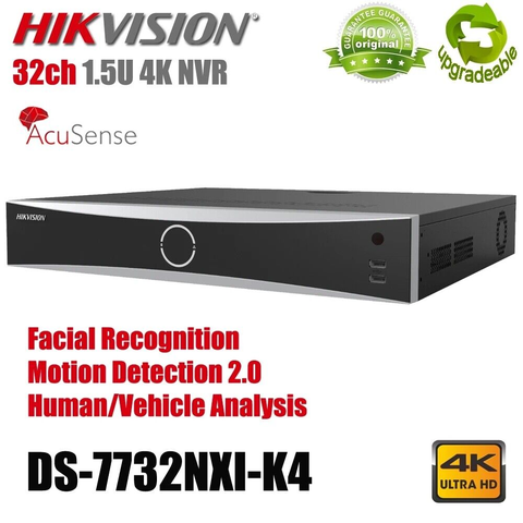 Đầu ghi hình ECO K SERIES ACUSENSE NVR 32 kênh - 4 ổ cứng - DS-7732NXI-K4