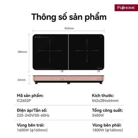 Bếp Từ Đôi Fujihome IC2602P