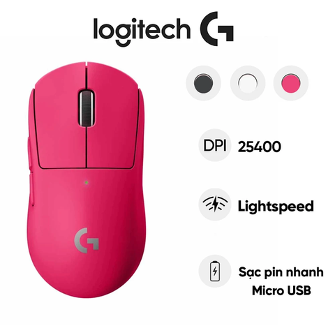 Chuột không dây Gaming Logitech G Pro X Superlight (Hồng) (910-005958)
