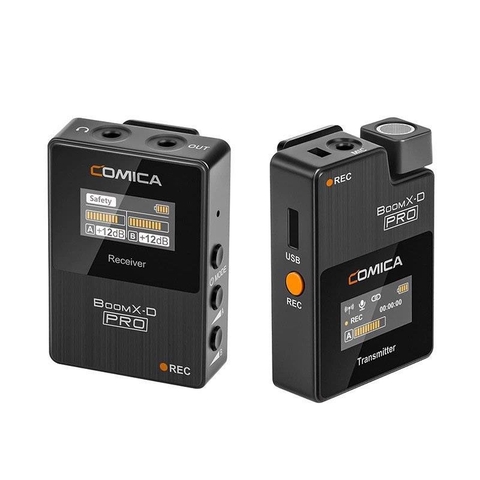 Comica Boomx-D Pro D2 - Micro không dây 2.4g, bộ nhớ trong 8gb, phạm vi 100m