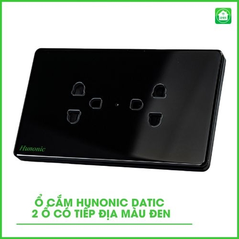 Ổ Cắm điện Hunonic Datic Có Tiếp Địa (Đen) (HNSK02D)