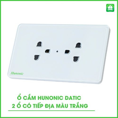 Ổ Cắm điện Hunonic Datic Có Tiếp Địa (Trắng) (HNSK02T)