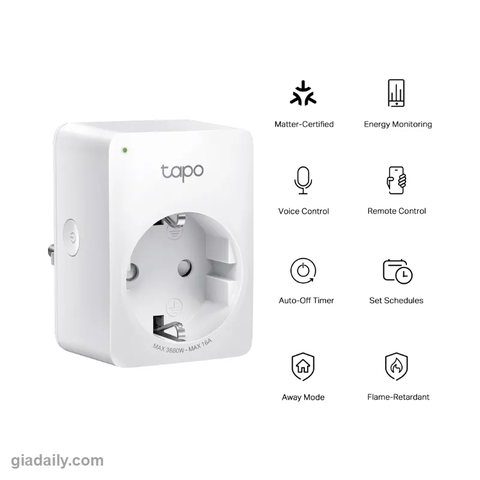 Ổ cắm Wi-Fi mini thông minh Tapo P110M Matter giám sát điện năng - Giá Đại Lý
