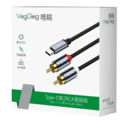 Typec to RCA* 2 Audio Cable 1.5m - V-A621
