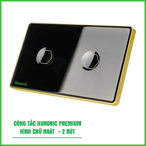 Công tắc cảm ứng BLE Hunonic Premium HCN (Màu Đen) (2 Nút)