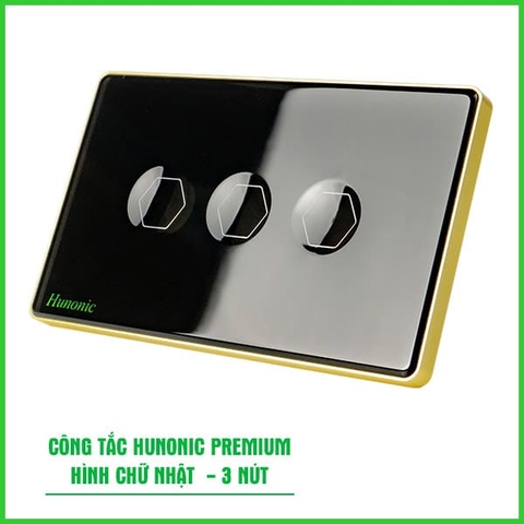 Công tắc cảm ứng BLE Hunonic Premium HCN (Màu Đen) (3 Nút)