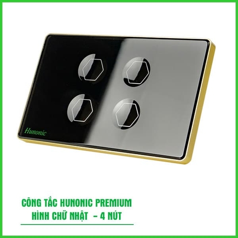 Công tắc cảm ứng BLE Hunonic Premium HCN (Màu Đen) (4 Nút)