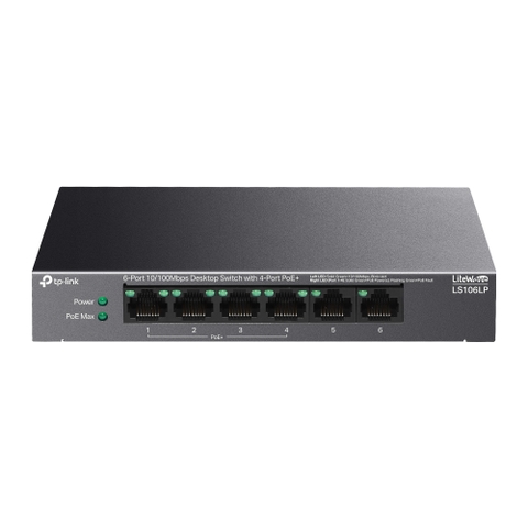 Switch PoE 6 cổng TP-Link LiteWave LS106LP 4 cổng PoE 41W - Giá Đại Lý