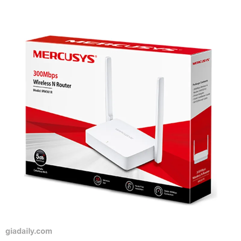 Router Wi-Fi Mercusys MW301R chuẩn N 300Mbps 2 ăng-ten - Giá Đại Lý