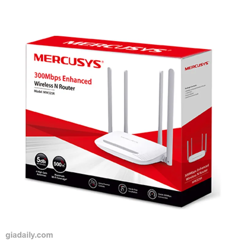 Router Wi-Fi Mercusys MW325R chuẩn N 300Mbps 4 ăng-ten - Giá Đại Lý