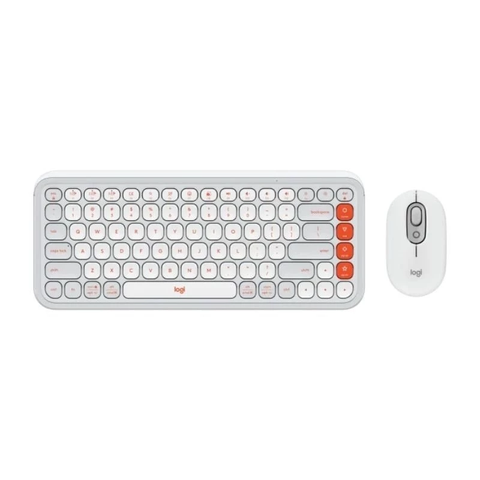 Combo Bàn Phím và Chuột Không Dây Logitech POP ICON COMBO (Trắng) (920-013122)