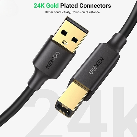Cáp máy in mạ vàng dài 3m 10351 chính hãng Ugreen