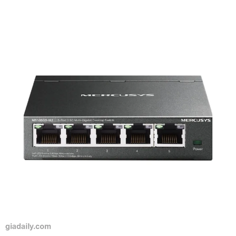 Switch 5 cổng 2.5G Multi-Gigabit Mercusys MS105GS-M2 vỏ thép - Giá Đại Lý
