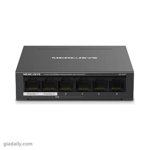 Switch PoE 6 cổng Mercusys MS106LP 4 cổng PoE+ 40W - Giá Đại Lý