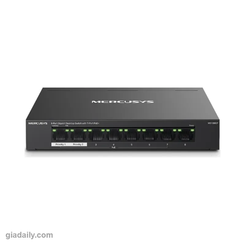 Switch PoE 8 cổng Mercusys MS108GP 7 cổng PoE+ 65W - Giá Đại Lý
