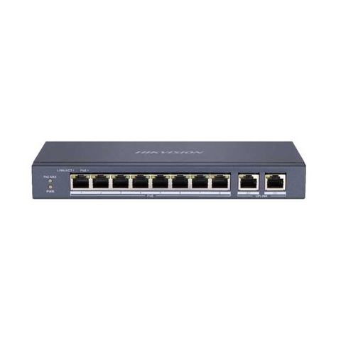 Hikvision Switch mạng 8 cổng PoE, 2 cổng uplink 10/100/1000 Mbps DS-3E0310P-E/M