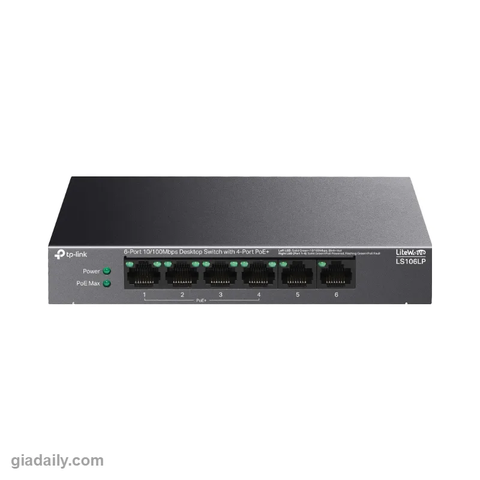 Switch PoE 6 cổng TP-Link LiteWave LS106LP 4 cổng PoE 41W - Giá Đại Lý