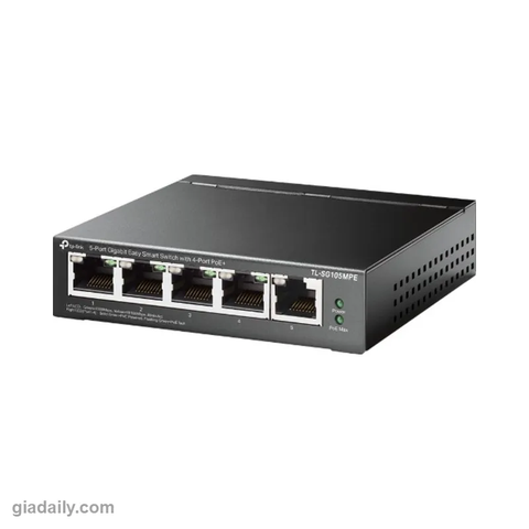 Switch PoE Easy Smart 5 cổng Gigabit TP-Link TL-SG105MPE 4 cổng PoE+ - Giá Đại Lý