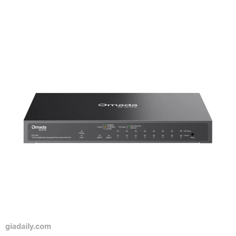 Switch PoE Omada 10 cổng Gigabit TP-Link ES210GP 8 cổng PoE+ 63W - Giá Đại Lý