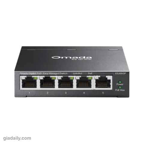 Switch PoE Omada 5 cổng Gigabit TP-Link ES205GP 4 cổng PoE+ 65W - Giá Đại Lý