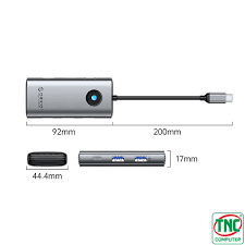 Hub đa năng 6 trong 1 cổng TypeC PW11-6PCR-GY
