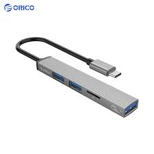 Bộ chia USB HUB ORICO 4 cổng USB 3.0 & 2.0 + Cardreader TF AH-A12F-GY-BP
