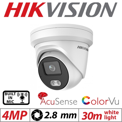 Camera IP ColorVu Hikvision bán cầu 2MP/4MP - CÓ MÀU 24/24 tích hợp MIC