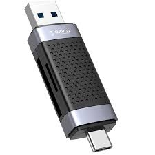 Đầu đọc thẻ nhớ TF/SD Dual Port USB 2.0 + TypeC 2.0 CD2D-AC2-BK-EP