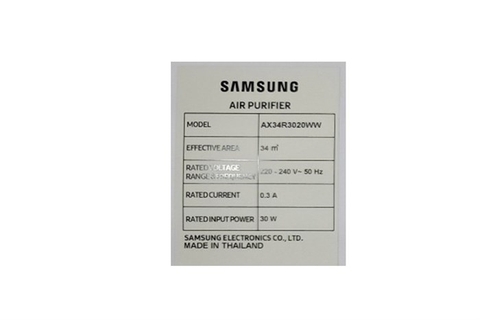 Máy lọc không khí Samsung 34m2 AX34R3020WW/SV