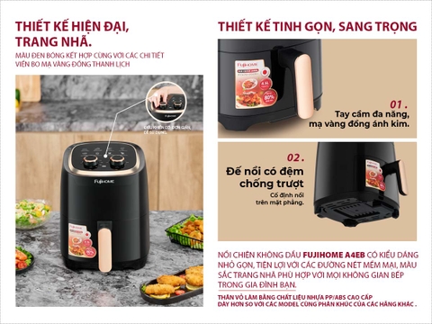 NỒI CHIÊN KHÔNG DẦU FUJIHOME A4EB 4.5LÍT