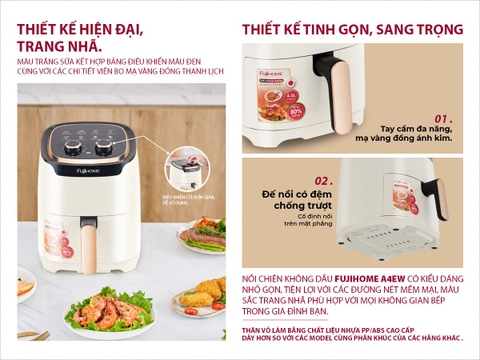 NỒI CHIÊN KHÔNG DẦU FUJIHOME A4EW 4.5LÍT