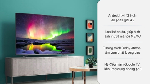 Smart Tivi TCL 4K 43P725 43 inch UHD Mới 2025