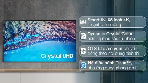 Smart Tivi Samsung Crystal UHD 4K 65 inch UA65BU8500KXXV Model Mới 2025
