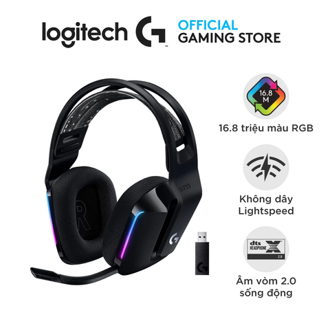 HEADSET Logitech G733 LIGHTSPEED Wireless RGB Gaming (Đen) (981-000867)