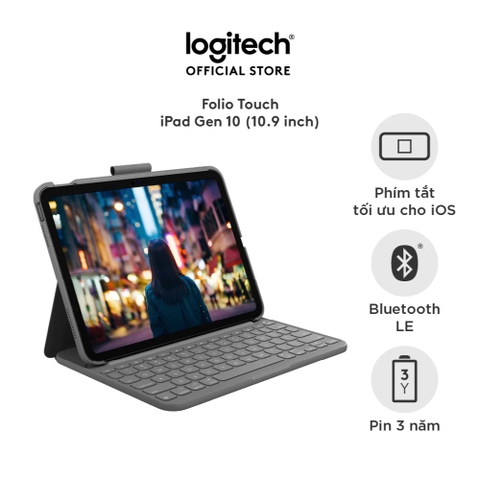 Bao da phím Logitech Slim Folio cho iPad Gen 10 (920-011432)