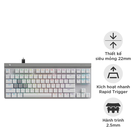 Bàn phím có dây Logitech G515 RAPID TKL RGB (Trắng) (920-013880)