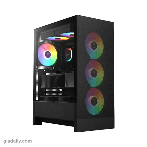 Vỏ case GAMDIAS AURA GC15 ARGB Mid Tower Đen - Giá Đại Lý