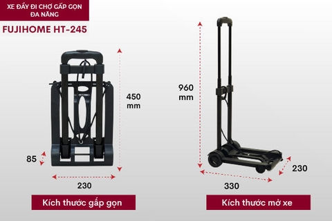 Xe đẩy đi chợ gấp gọn đa năng FUJIHOME HT-245