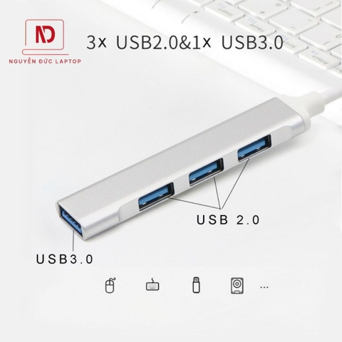 Hub Orico chính hãng/ Cổng chuyển đổi HUB USB Type C to USB ra 4 cổng USB cho Laptop, Macbook - HUB USB Type C 4 in 1