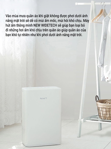 Máy hút ẩm không khí thông minh NEW WIDETECH (NWT) ( 10L - 12L – 18L – 24L - 30L - 60L)