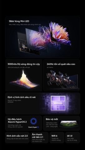 Tivi Xiaomi S Pro Mini LED 100 inch 2025 – Tần số 240Hz/4G+64G/ Chip XM9000/3000nits