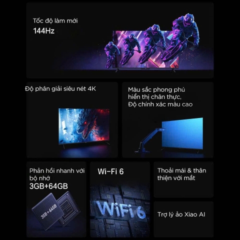 Tivi Redmi A Pro 55 inch Bản 2025 – Tiết kiệm điện, Tần số 144Hz