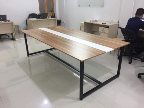 Bàn Phòng Họp Chân Sắt Đen Mặt Gỗ Công Nghiệp BHĐ_240
