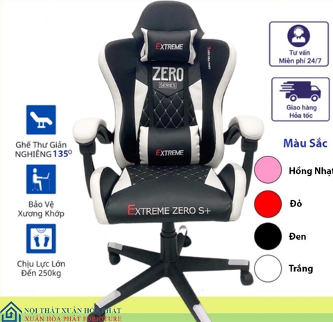 Ghế Gaming Extreme Zero S+ (WHITE-BLACK)