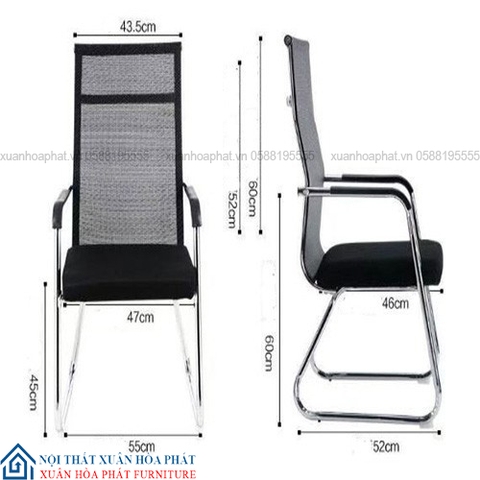 Ghế Chân Quỳ Chéo Lưng Lưới Cao Có Đệm CQ_4020
