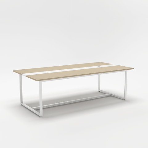 Bàn Phòng Họp Chân Sắt Trắng Mặt Gỗ Công Nghiệp BHT_240